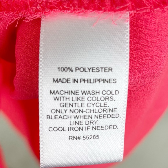 Express The Portofino Shirt Button Down Blouse Neon Pink Women's Size XS - Picture 5 of 6